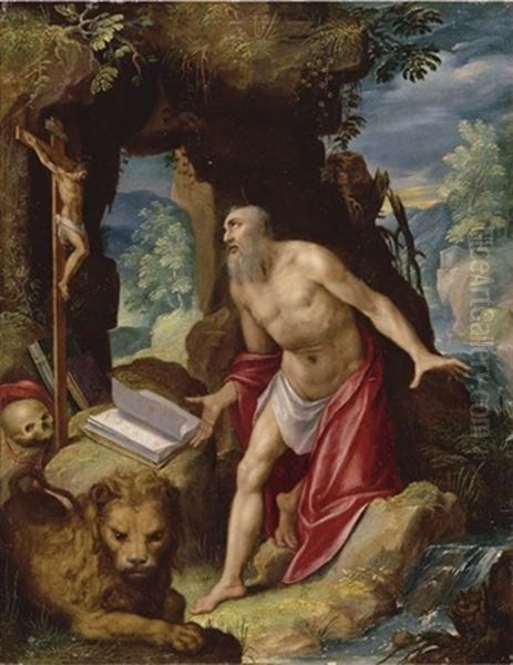 Saint Jerome Oil Painting by  Pozzoserrato