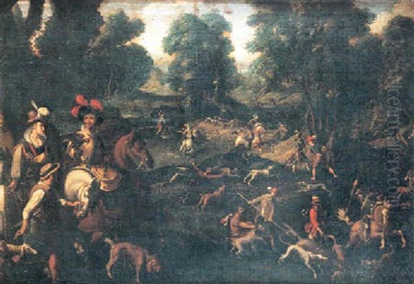 Scene De Chasse A Courre Oil Painting by  Pozzoserrato