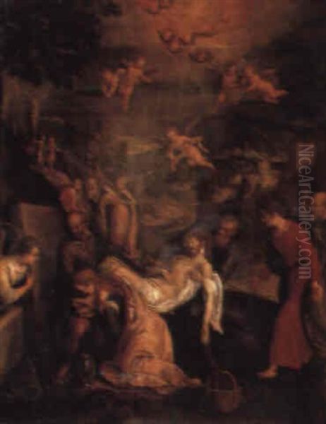 The Entombment Oil Painting by  Pozzoserrato