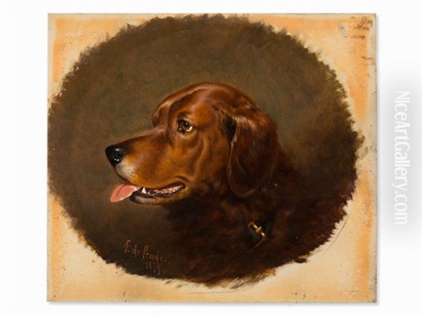 Dog Portrait - Bruce Oil Painting by Alfred F. De Prades