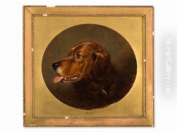 Dog Portrait - Bruce Oil Painting by Alfred F. De Prades