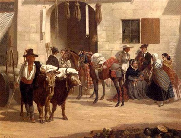 A Street In Seville Oil Painting by Alfred F. De Prades