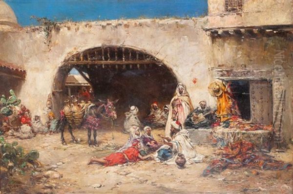 Le Conteur Arabe Oil Painting by Francisco Pradilla y Ortiz