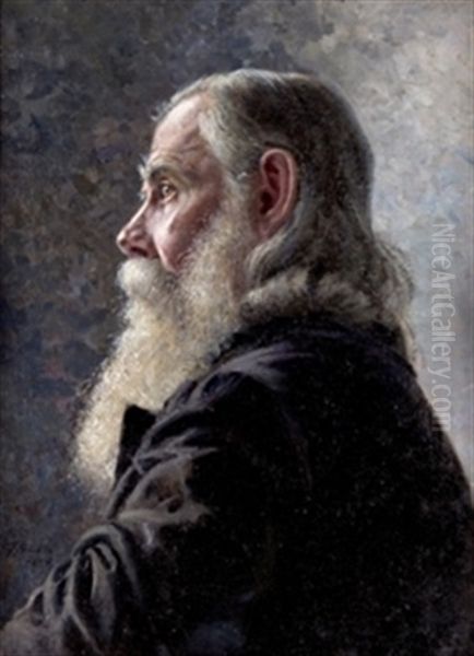 Retrato De Anciano Oil Painting by Francisco Pradilla y Ortiz