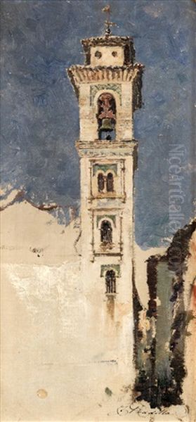 Campanario Oil Painting by Francisco Pradilla y Ortiz