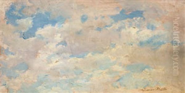 Cielo Nuboso (estudio) Oil Painting by Francisco Pradilla y Ortiz