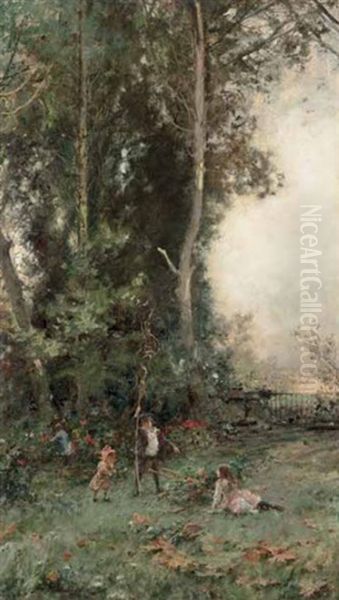 In Giardino Oil Painting by Francisco Pradilla y Ortiz