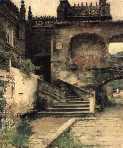 Palacio Veneciano Oil Painting by Francisco Pradilla y Ortiz