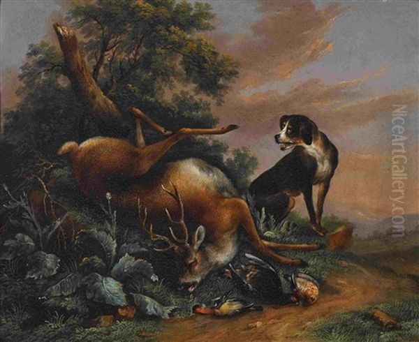 Jagdstillleben (2 Works) Oil Painting by Wenzel Ignaz Prasch