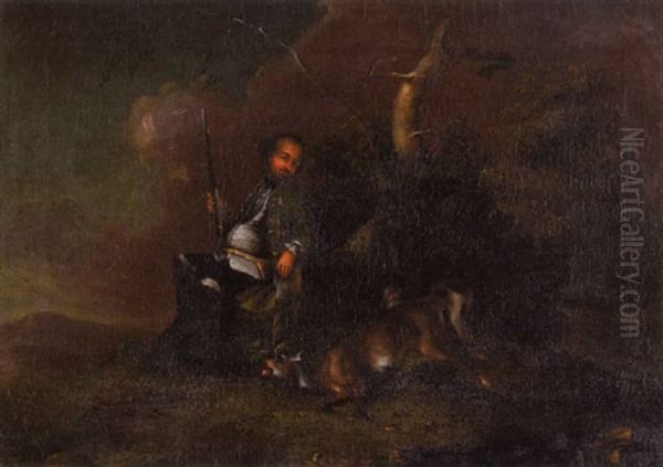 Jager Mit Erlegtem Wild Und Hund Oil Painting by Wenzel Ignaz Prasch