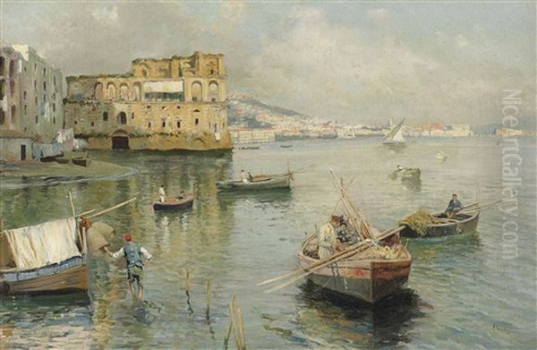 Palazzo Donn'anna, Naples Oil Painting by Attilio Pratella