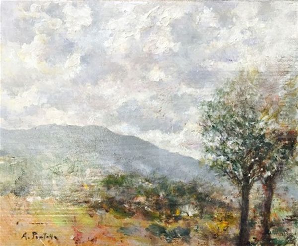 Paysage De Campagne Oil Painting by Attilio Pratella