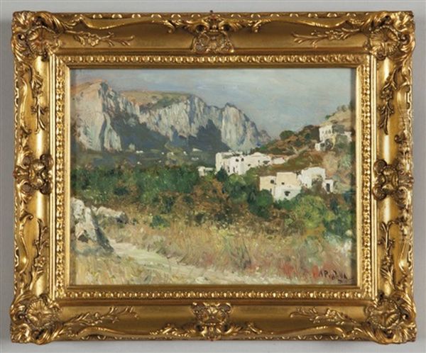 Paesaggio Di Anacapri Oil Painting by Attilio Pratella