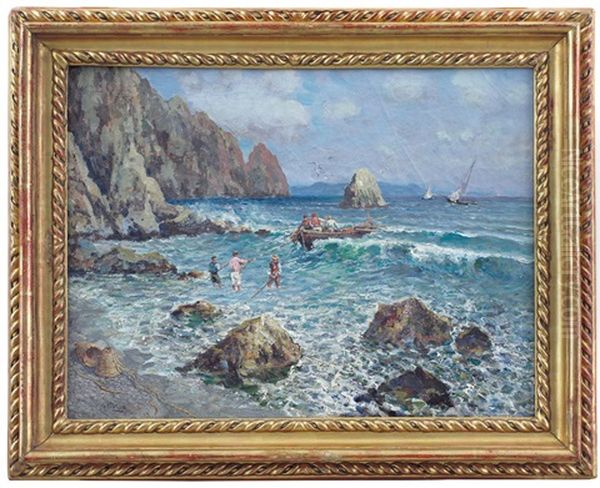 Marina Di Capri Oil Painting by Attilio Pratella