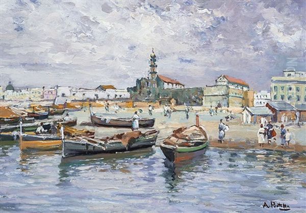 Passeggiata Sul Lungomare Oil Painting by Attilio Pratella