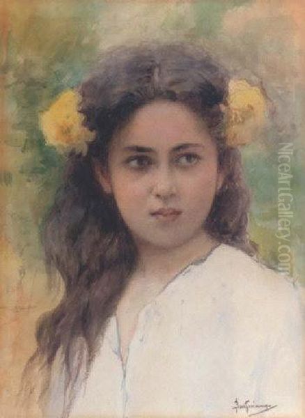 Girl Oil Painting by Vikentos Bokatsiabi