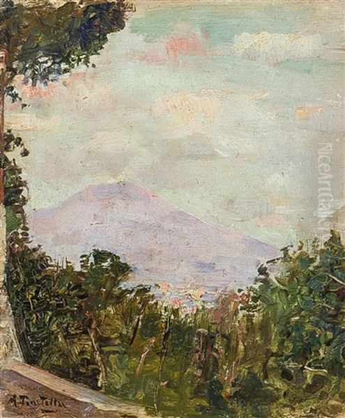 Veduta Del Vesuvio Oil Painting by Attilio Pratella