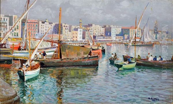 Marina Olio Su Tavola Oil Painting by Attilio Pratella