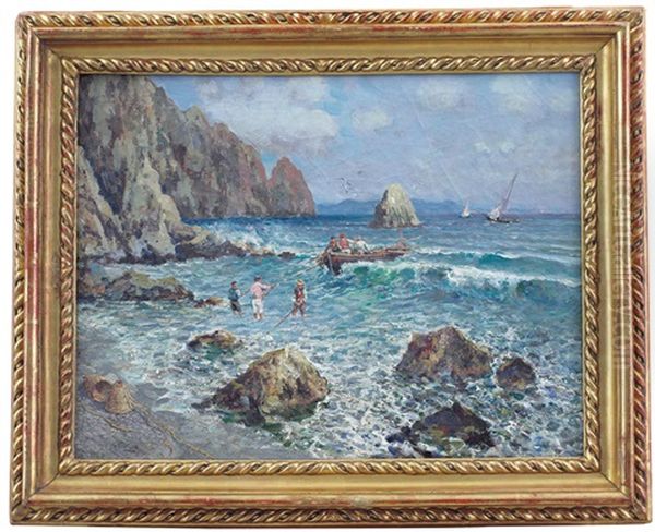 Marina Di Capri Oil Painting by Attilio Pratella