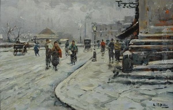 La Passeggiata Oil Painting by Attilio Pratella