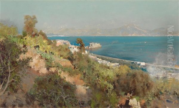 Via Aniello Falcone, Vomero Oil Painting by Attilio Pratella