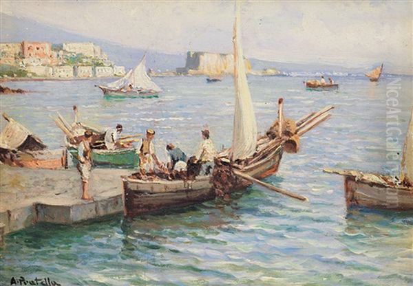 Mergellina Oil Painting by Attilio Pratella