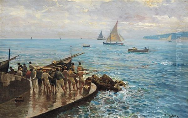 Vita Di Mare Oil Painting by Attilio Pratella