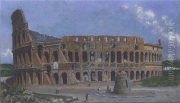 Ii Colesseo, Roma Oil Painting by Attilio Pratella