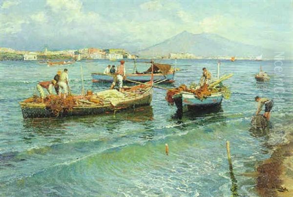 Mergellina Oil Painting by Attilio Pratella