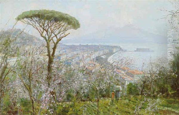 Veduta Del Golfo Di Napoli Oil Painting by Attilio Pratella