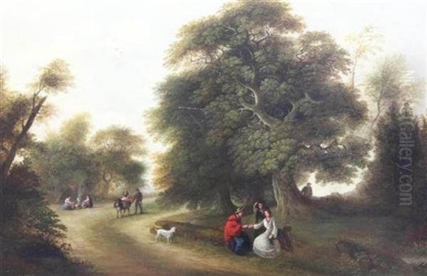 The Woodland Travellers Oil Painting by Henry Lark I Pratt