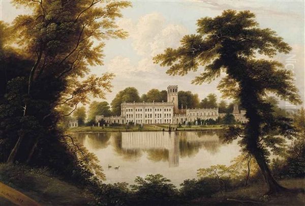 Trentham Park, Staffordshire Oil Painting by Hilton Lark Pratt