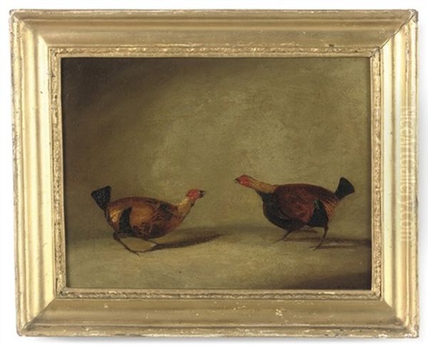 Cock Fighting Oil Painting by Hilton Lark Pratt