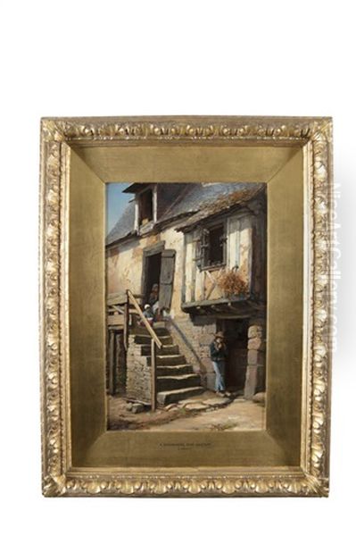 A Shoemaker's Shop, Brittany Oil Painting by Jonathan Pratt