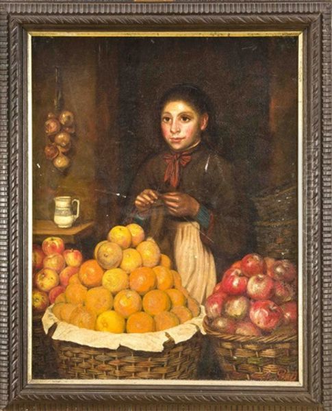 Obstverkauferin Oil Painting by Jonathan Pratt