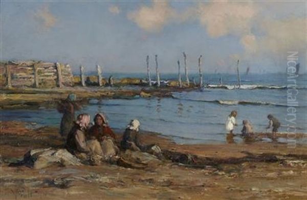 By The Seaside Oil Painting by William Pratt