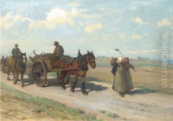 Homeward At Even Oil Painting by William M. Pratt