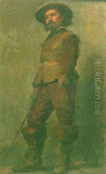 Portrait Of A Roundhead Officer Oil Painting by William M. Pratt