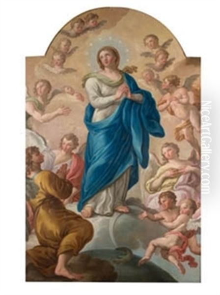 Inmaculada Concepcion Oil Painting by Francisco Preciado De La Vega