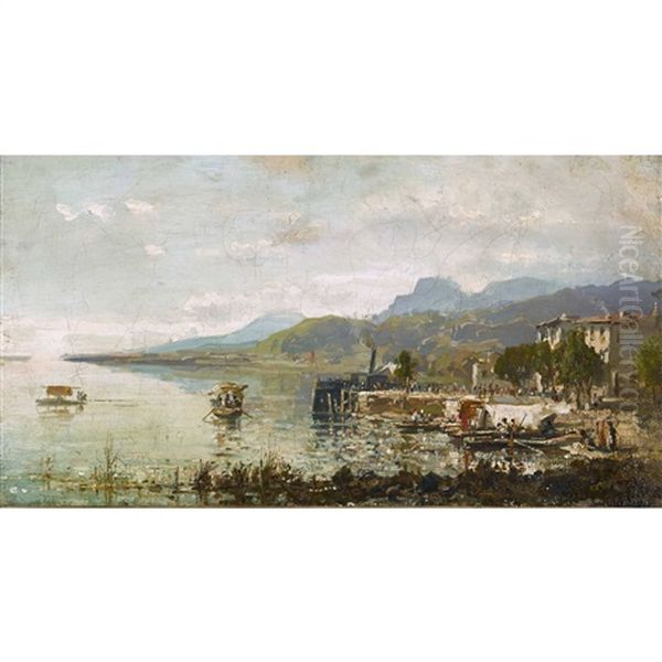 Tessiner Seelandschaft Oil Painting by Ambrogio Preda