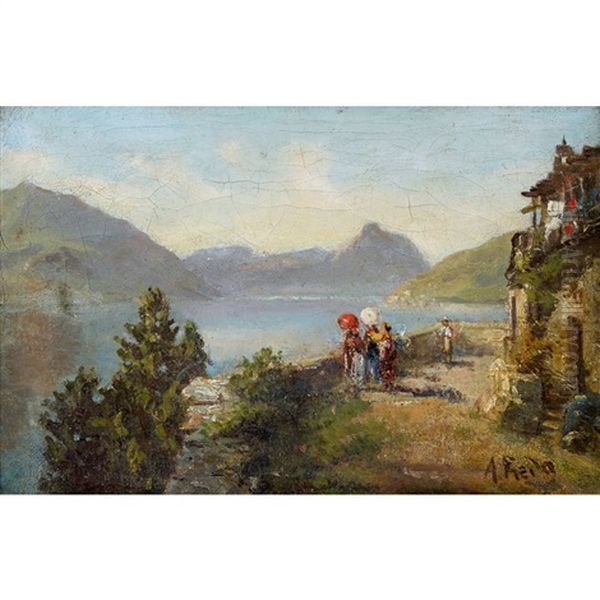 Tessiner Seelandschaft Oil Painting by Ambrogio Preda