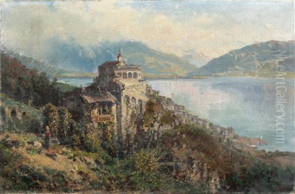 Blick Auf Morcote Am Luganer See by Ambrogio Preda