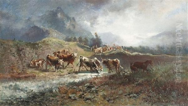 Paesaggio Alpino Oil Painting by Ambrogio Preda