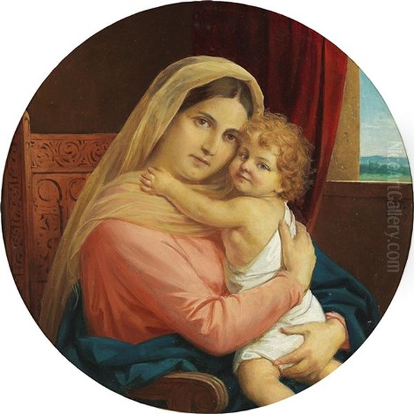 Madonna And Child Oil Painting by Uros Predic