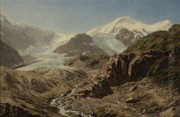 Piz Rondadura Oil Painting by Walter Prell