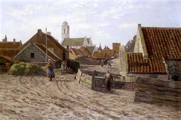 Stadt In Der Bretagne Oil Painting by Walter Prell