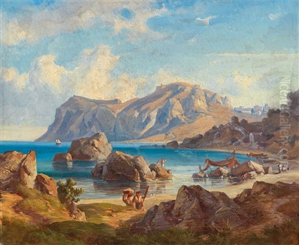 Gulf Of Nafplio Oil Painting by Friedrich Preller the Younger