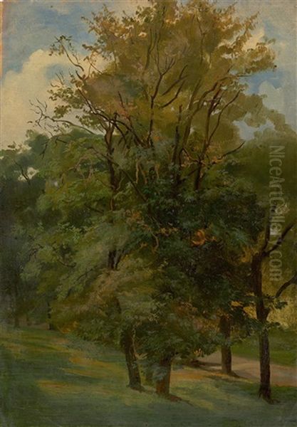 Trees Near Weimar Oil Painting by Friedrich Preller the Younger