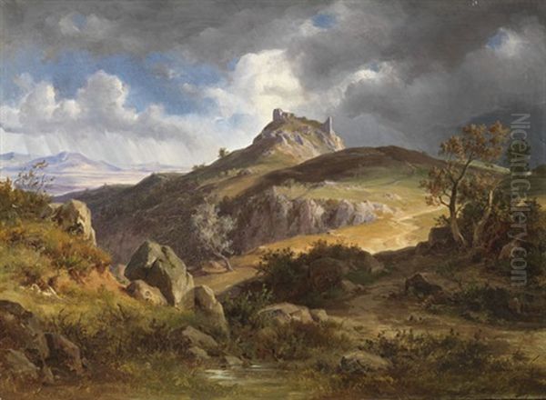 Blick Auf Die Burgruine Von Canossa Oil Painting by Friedrich Preller the Younger