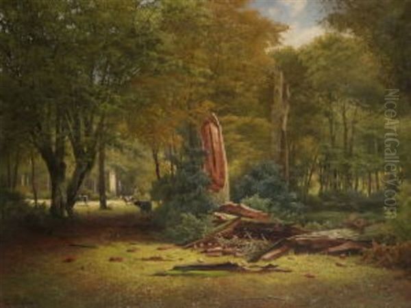 Ruinen (aus Dem Neuenburger Urwald) Oil Painting by Julius Preller